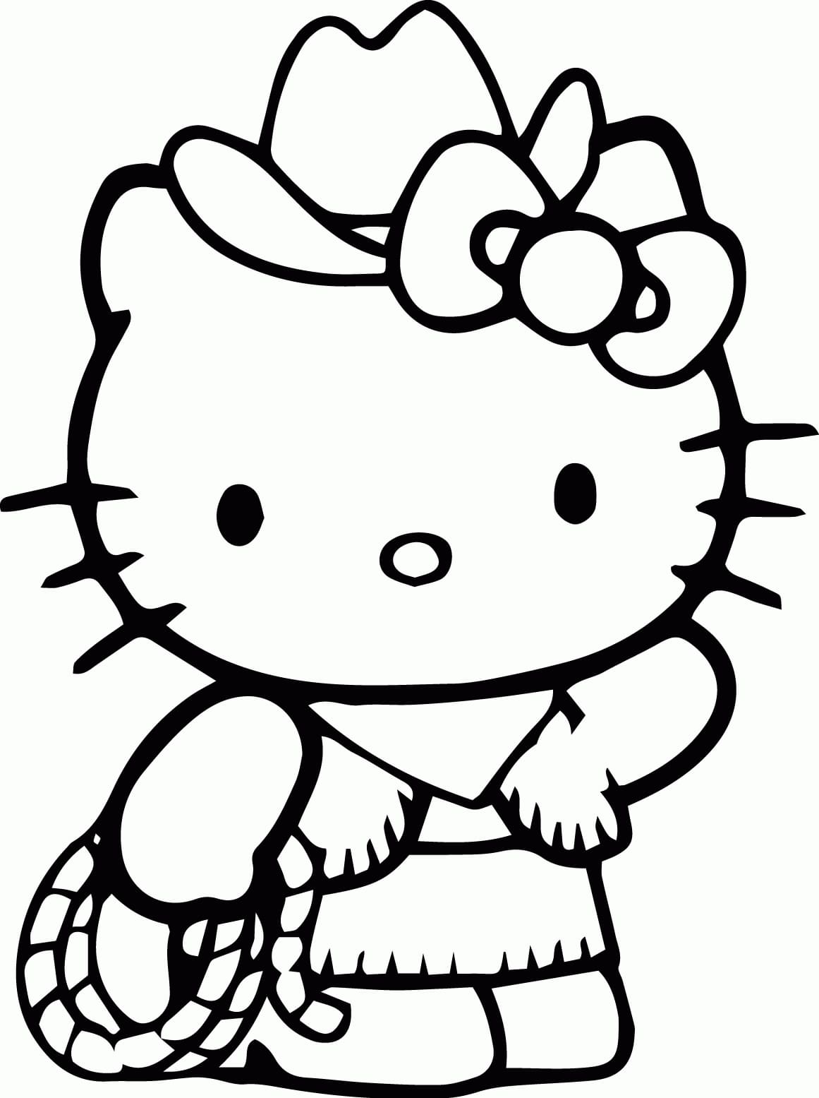 Printable Hello Kitty Image coloring page - Download, Print or