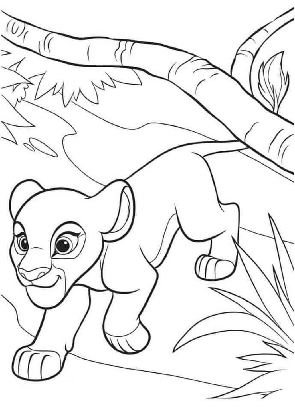 Simba Walking coloring page