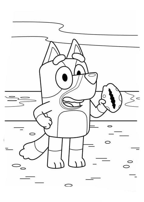 Free Bluey Outline coloring page