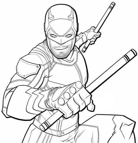 Funny Daredevil coloring page