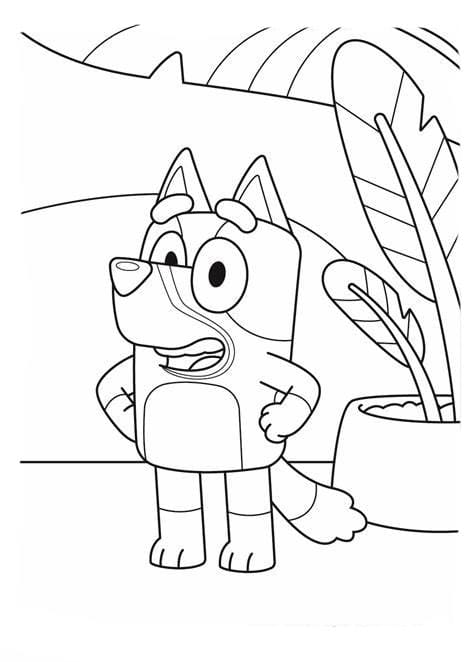 Happy Bluey coloring page