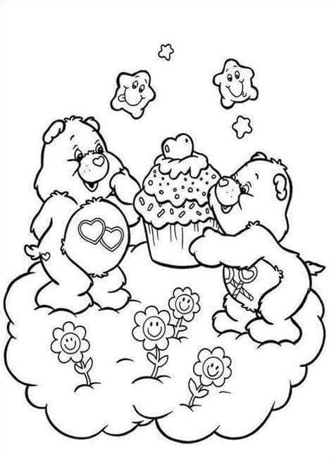 Happy Care Bears coloring page