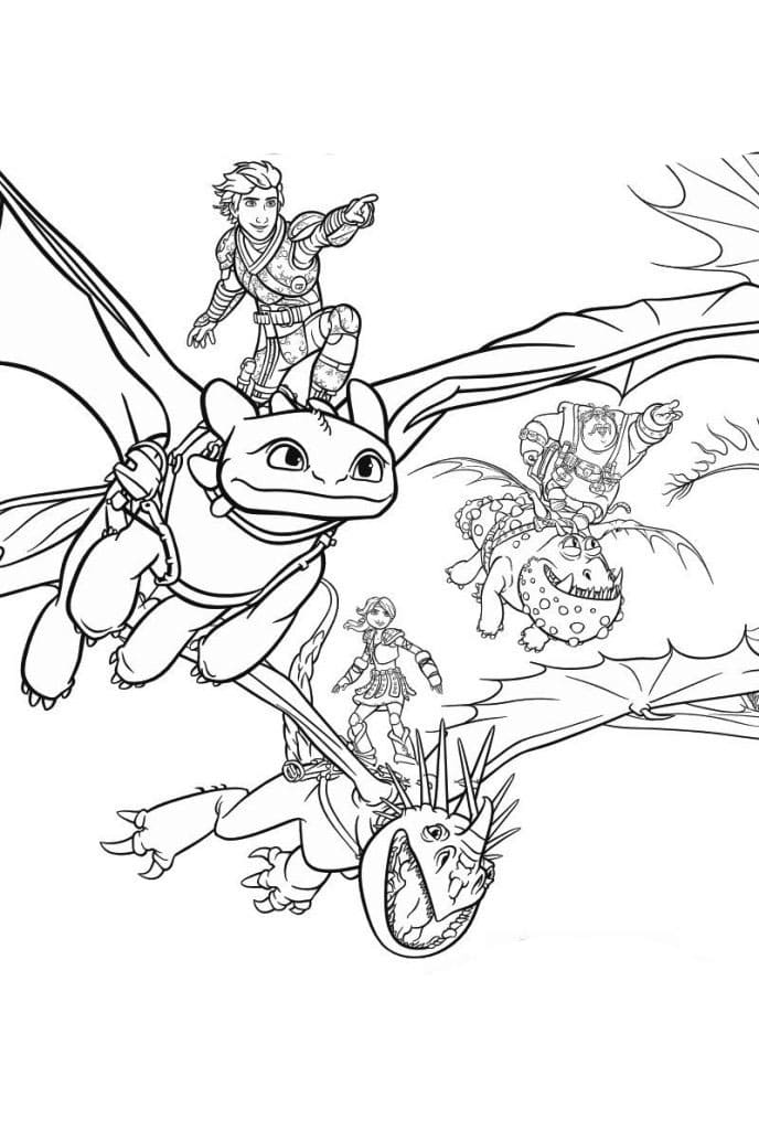 How to Train Your Dragon Cartoon coloring page