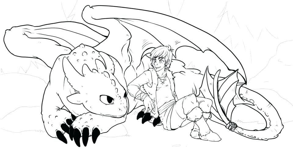 Print How to Train Your Dragon Outline coloring page