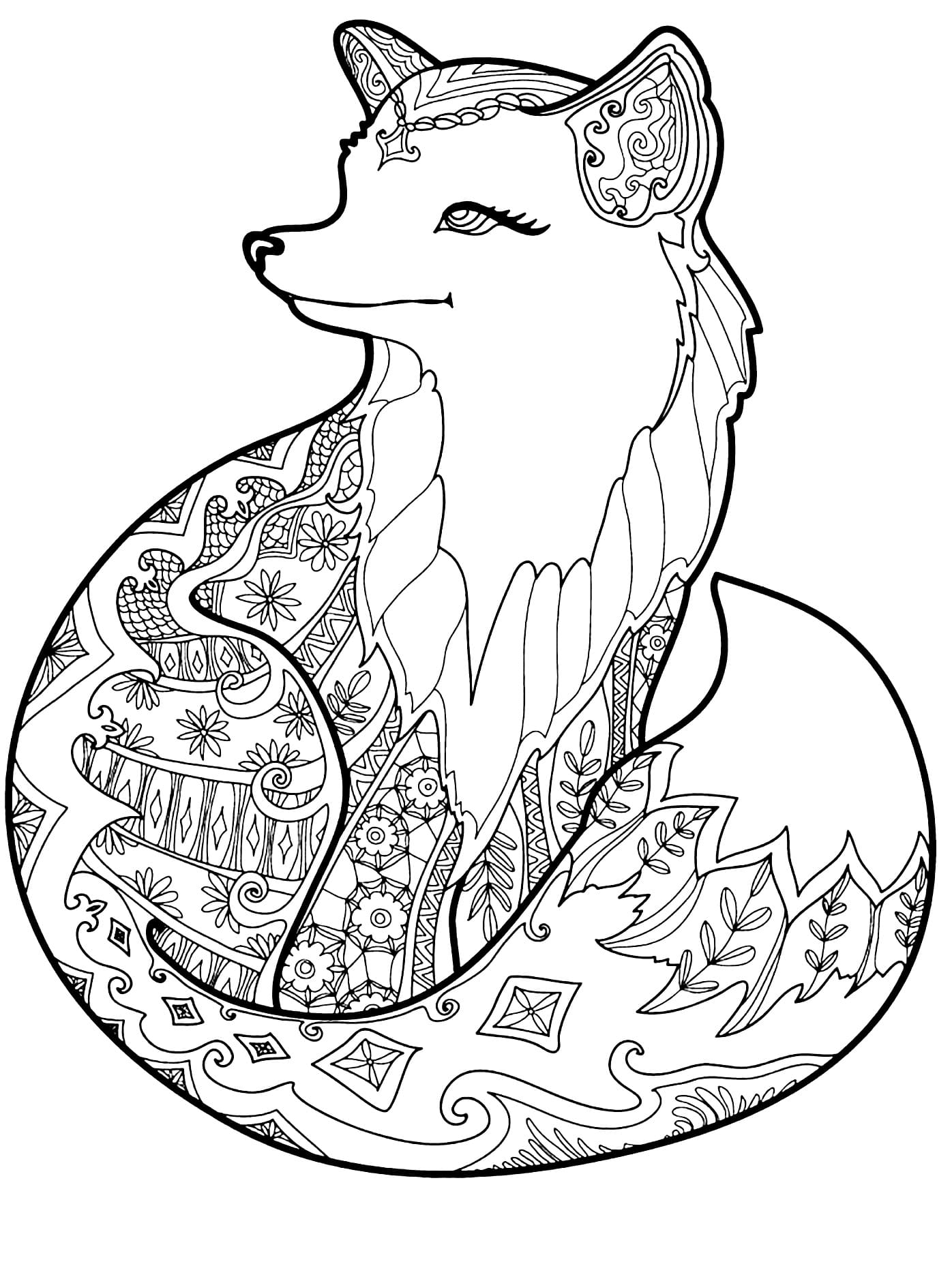 A Beautiful Fox coloring page