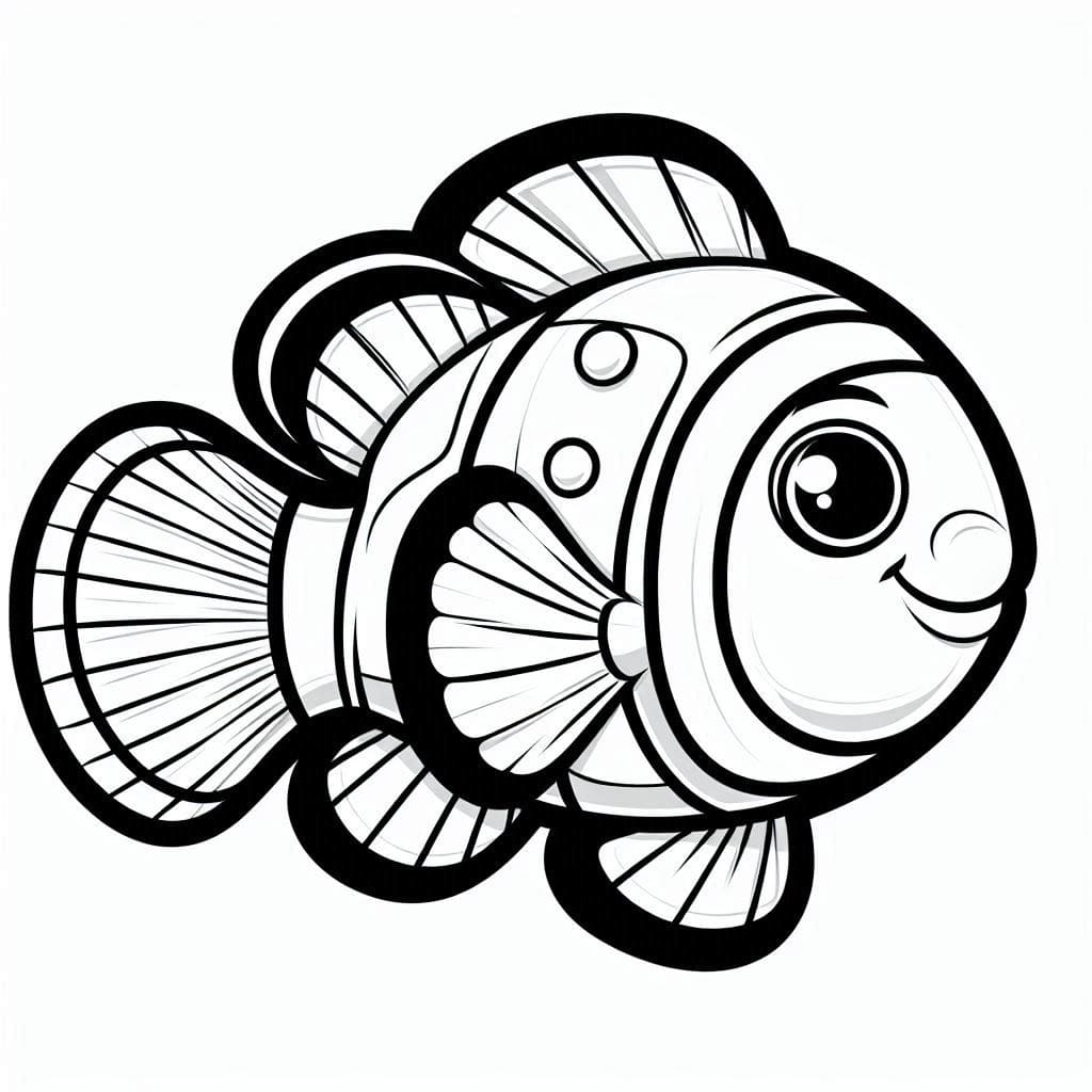 A Very Cute Clownfish coloring page