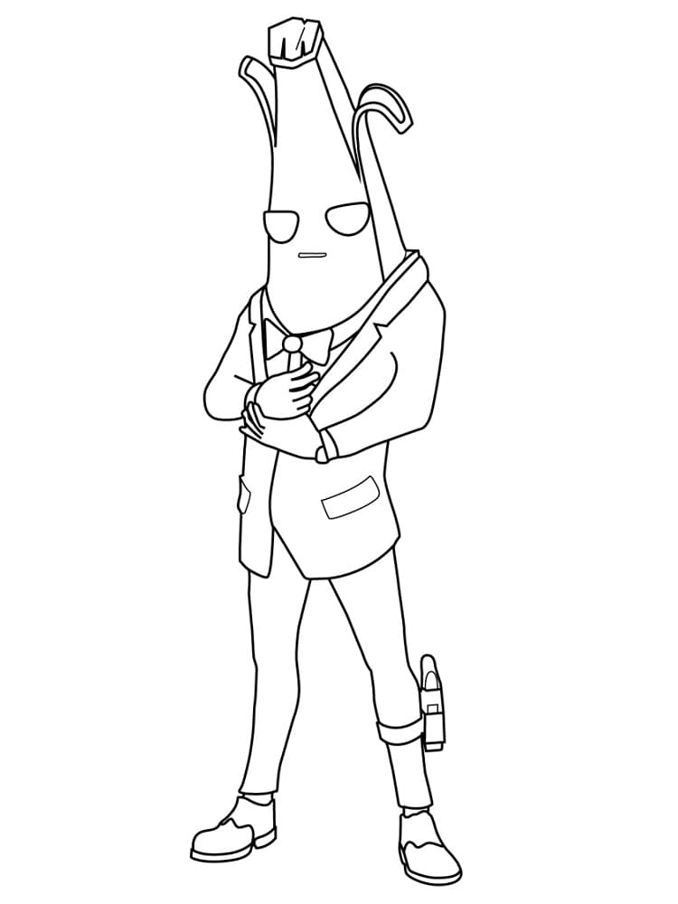 Agent Peely from Fortnite coloring page