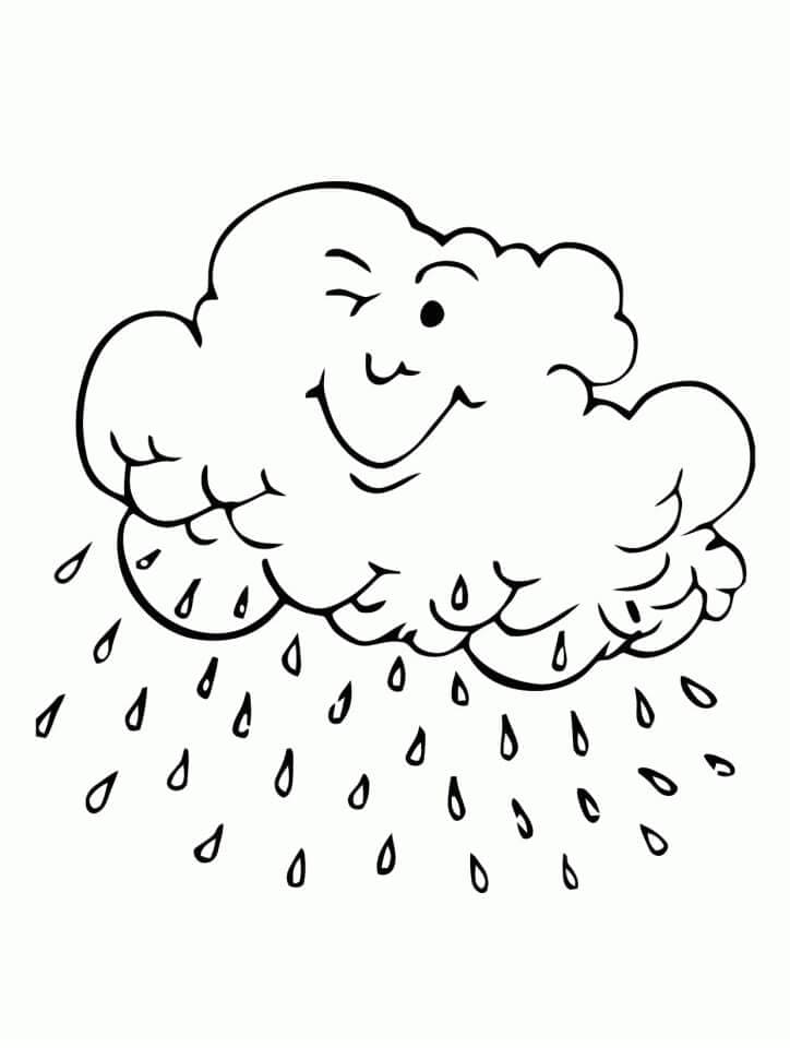 Awesome Rain Cloud coloring page