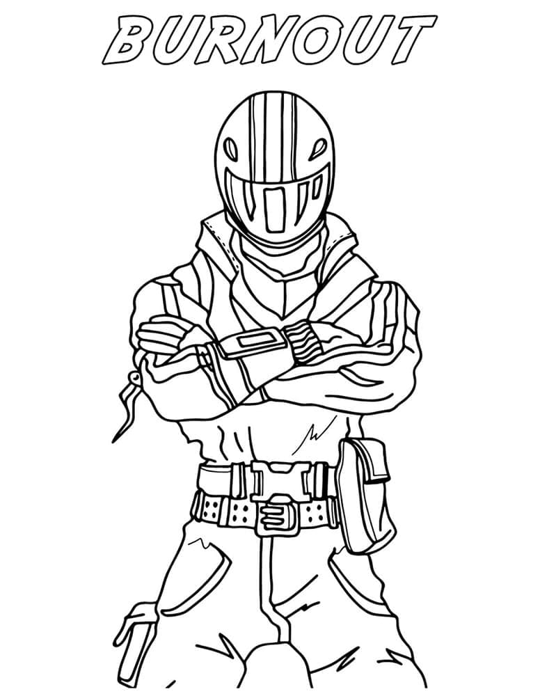 Burnout from Fortnite coloring page