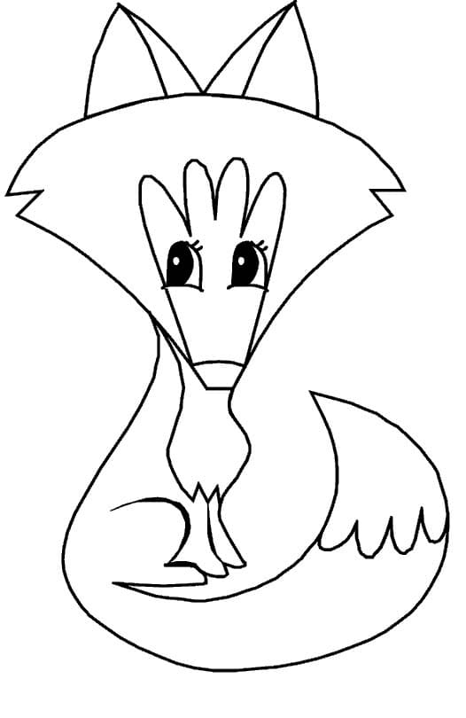 Cartoon Simple Fox coloring page