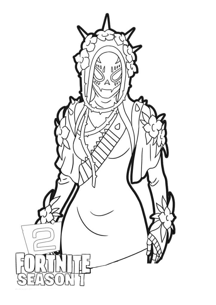 Catrina from Fortnite Season 1 coloring page