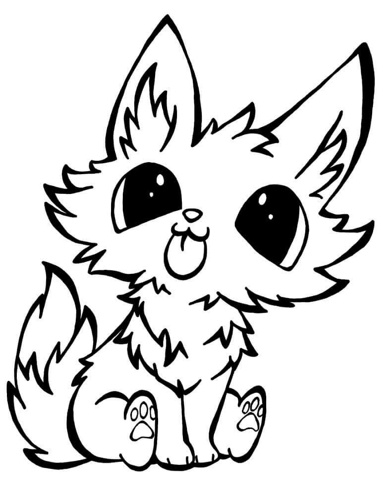 Cute Baby Fox coloring page