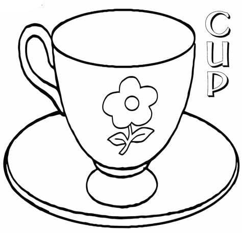 Cute Flower Cup coloring page