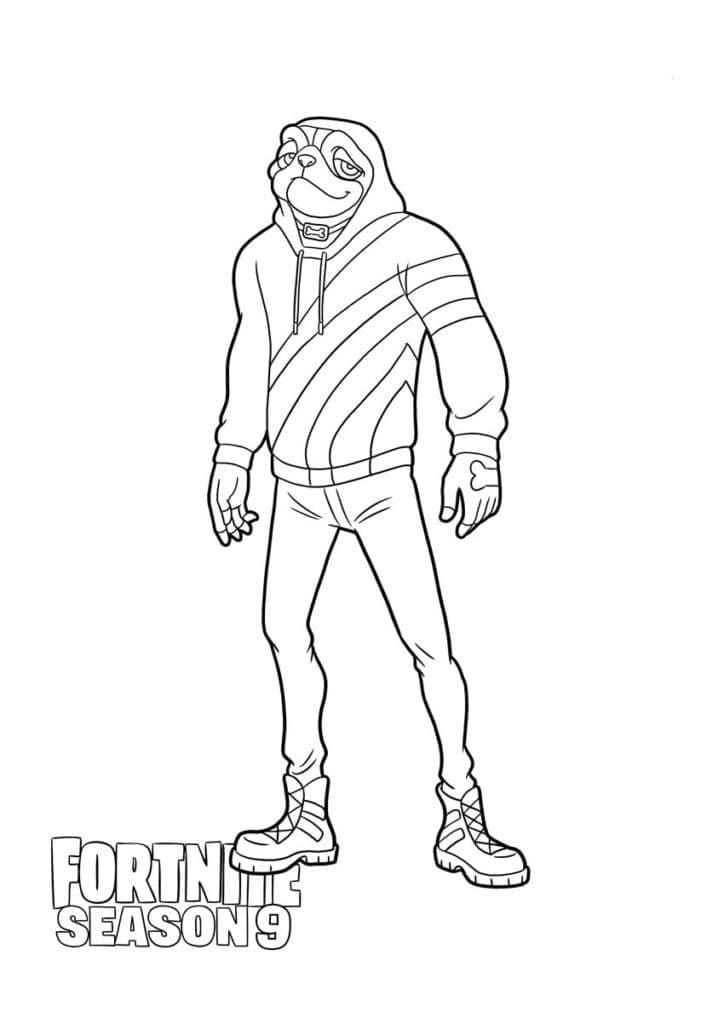 Doggo from Fortnite Season 9 coloring page