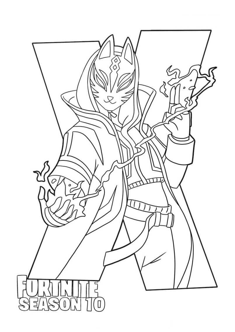 Drift from Fortnite Season 10 coloring page