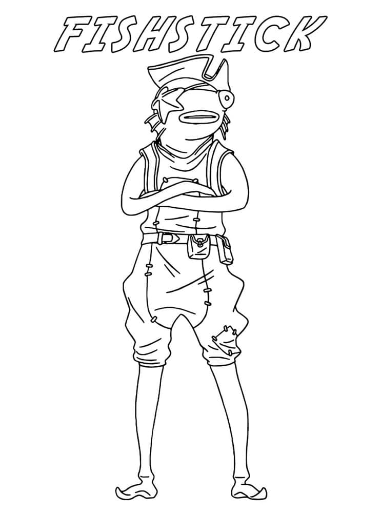 Fishstick from Fortnite coloring page