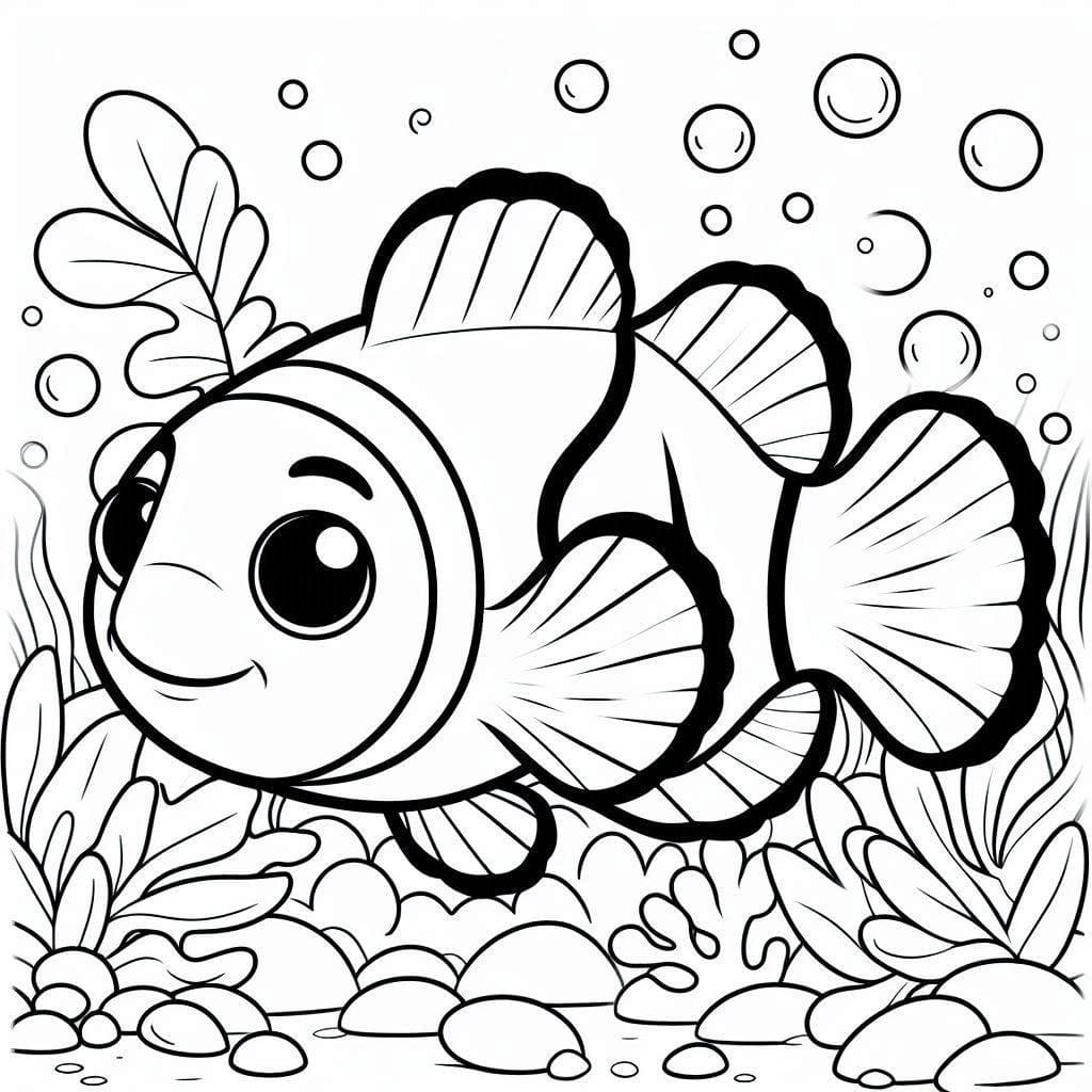 Friendly Clownfish coloring page