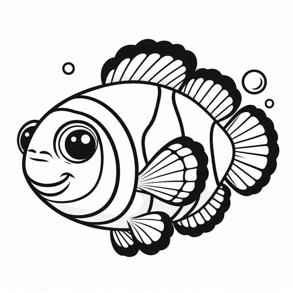 Funny Clownfish coloring page