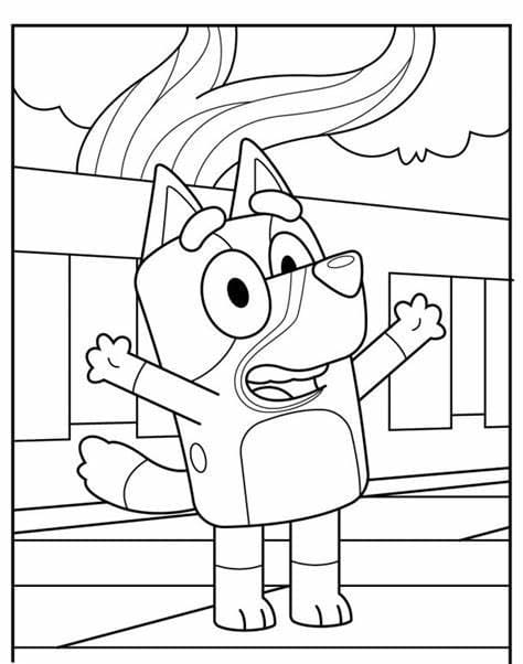 Happy Bluey 2 coloring page