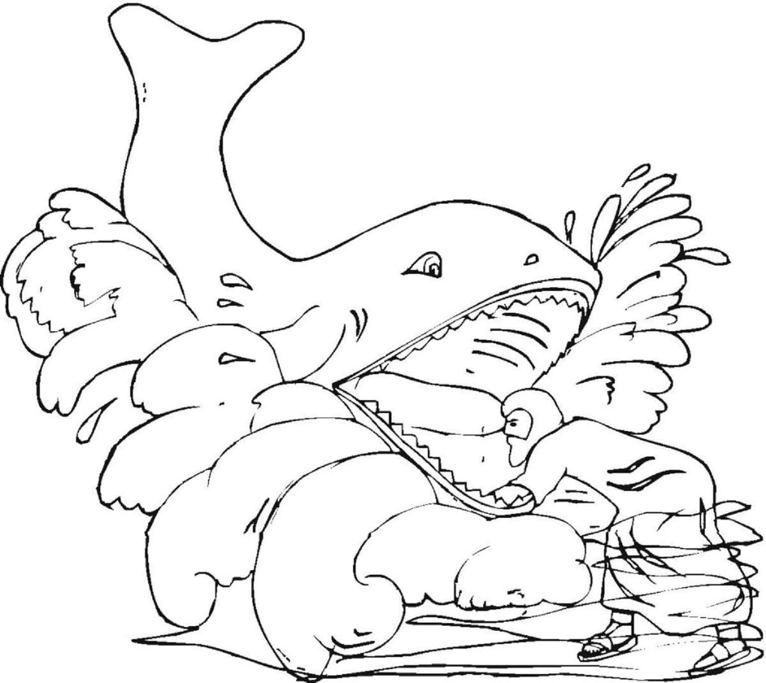 Jonah and The Whale coloring page Download Print or Color Online for
