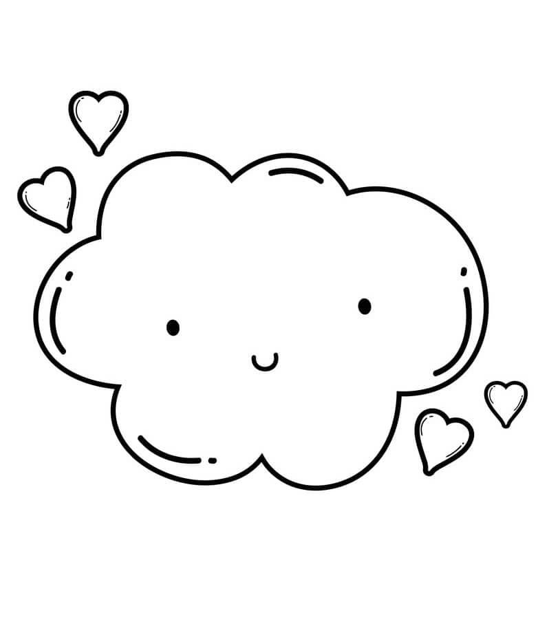 Lovely Cloud coloring page - Download, Print or Color Online for Free