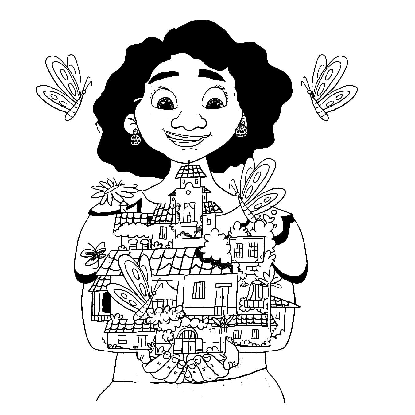 Happy Mirabel Madrigal Coloring Pages - Encanto Coloring Pages - Coloring  Pages For Kids And Adults