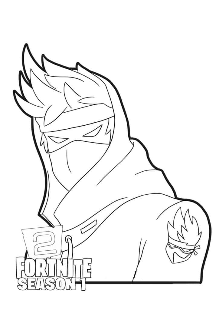 Ninja Raven from Fortnite Season 1 coloring page