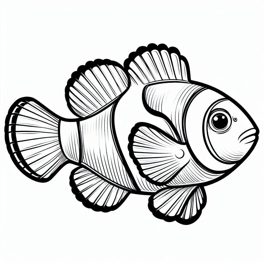 Realistic Clownfish coloring page