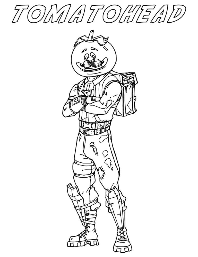 Tomatohead from Fortnite coloring page