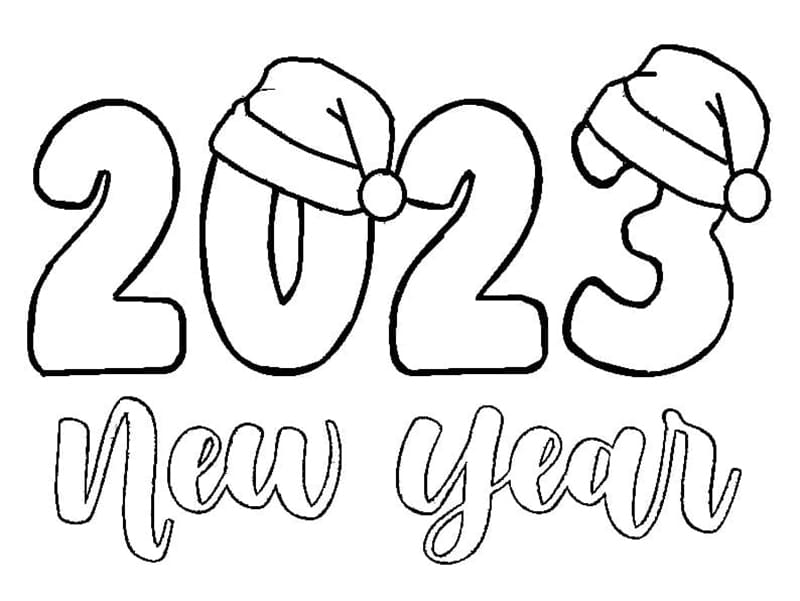 2023 New Year coloring page