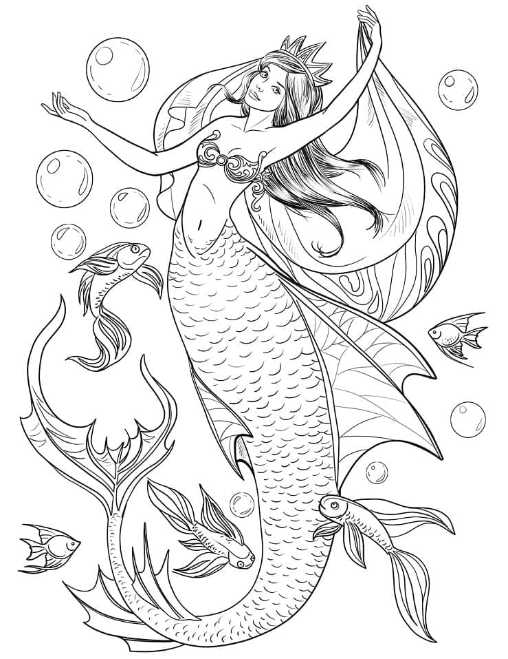 Mermaid coloring pages - ColoringLib