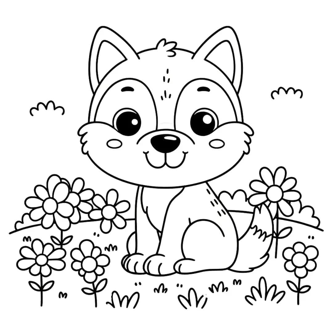 A Cute Wolf coloring page