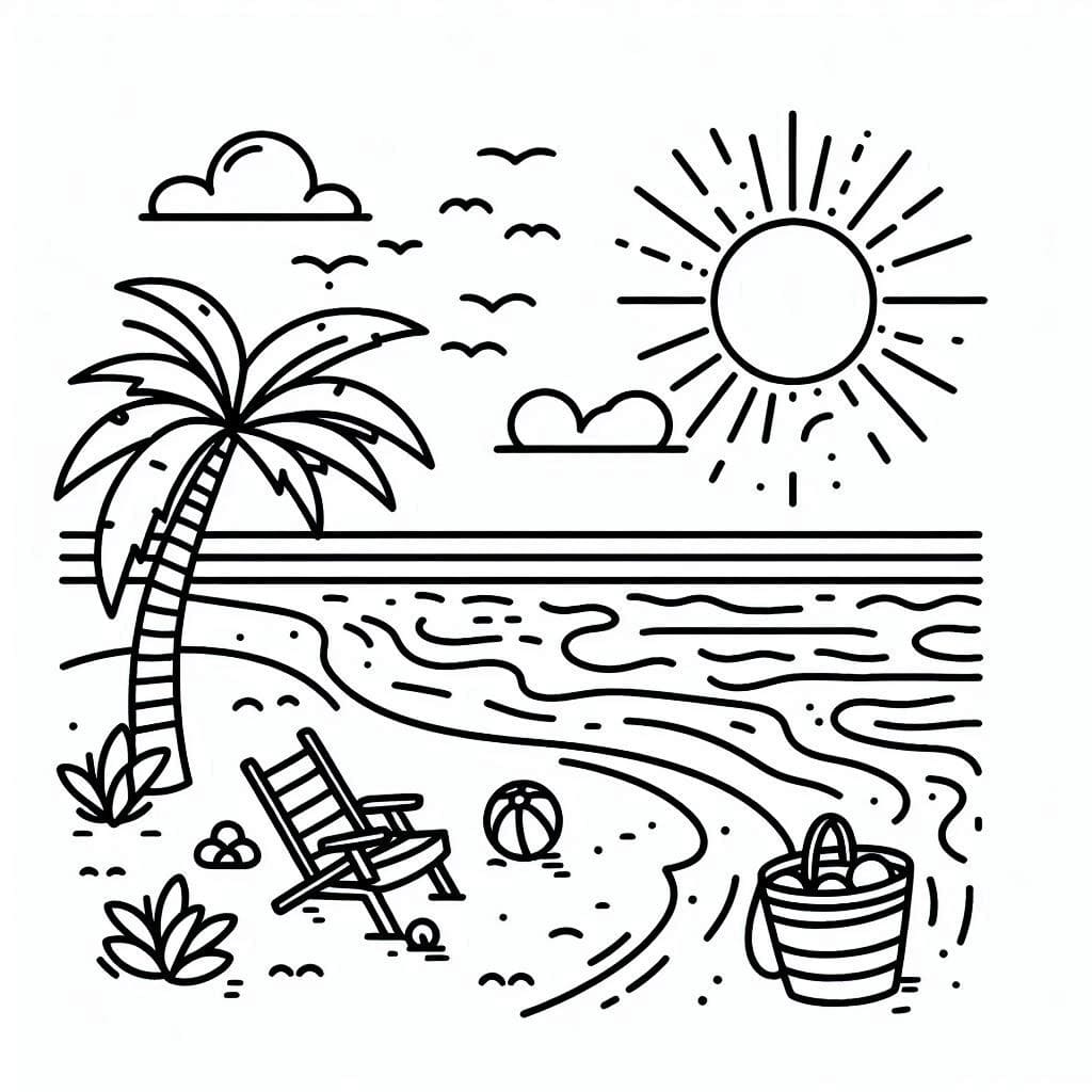 A Nice Beach coloring page