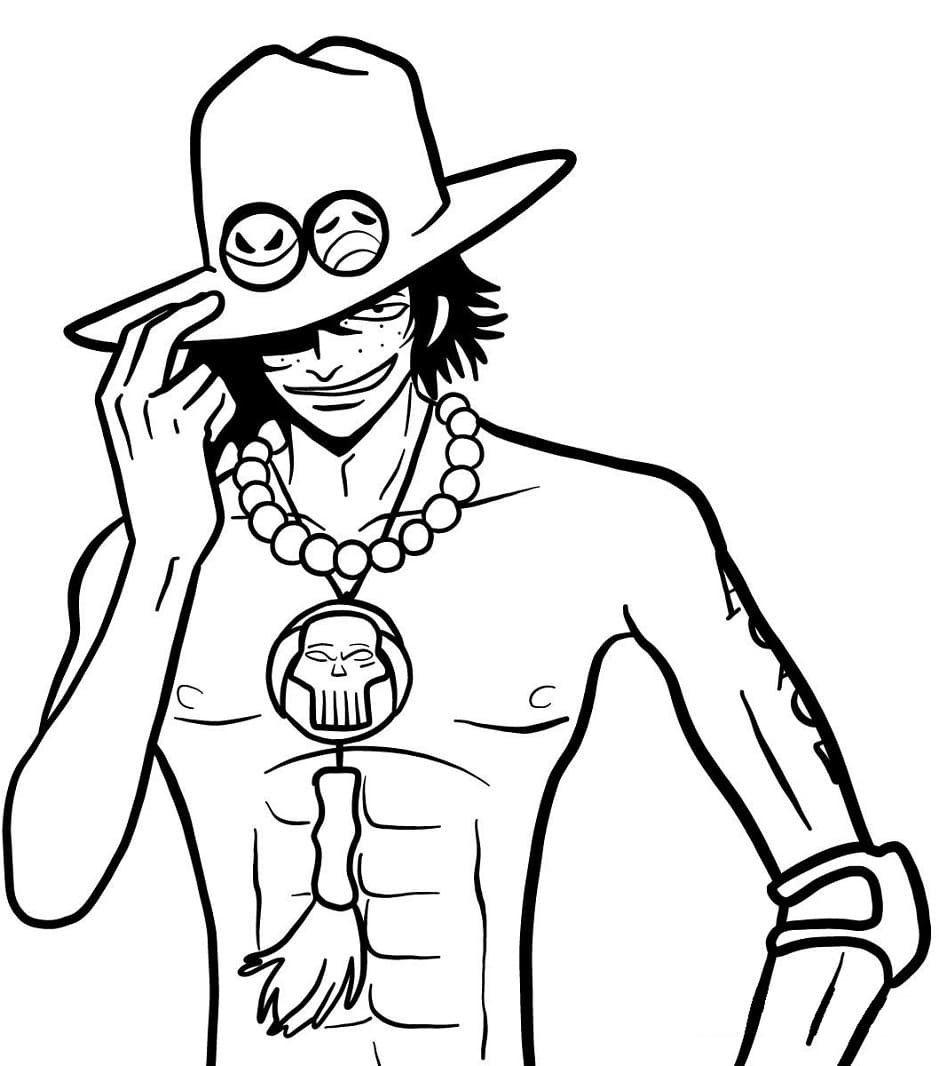 Ace from One Piece coloring page - Download, Print or Color Online for Free