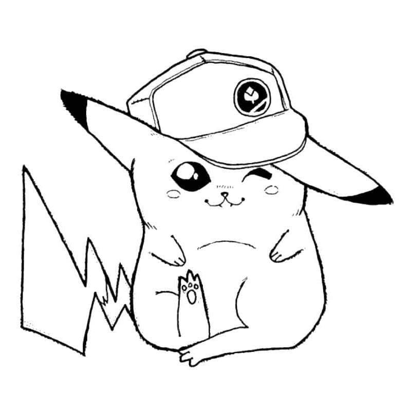 Adorable Pikachu coloring page