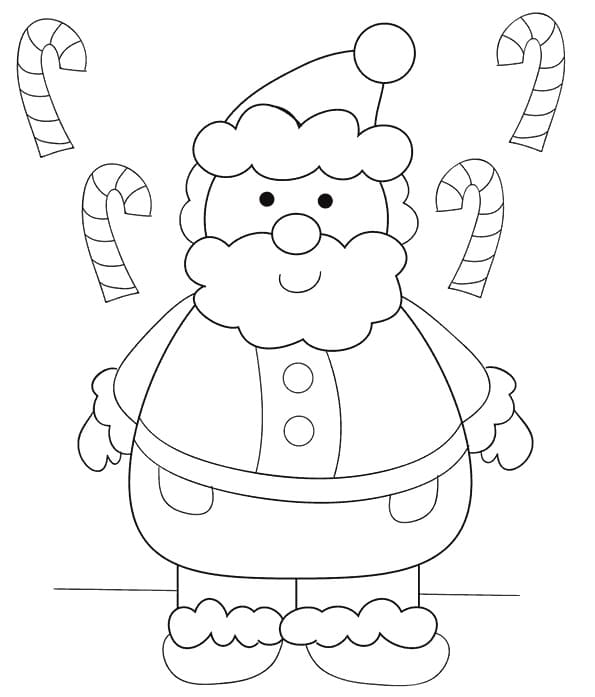 Adorable Santa coloring page