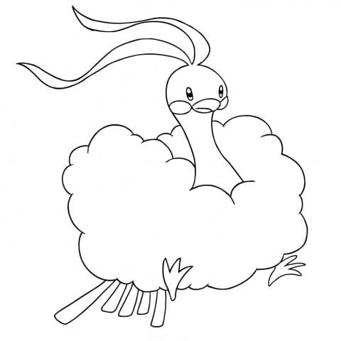 altaria coloring page in black and white pokemon