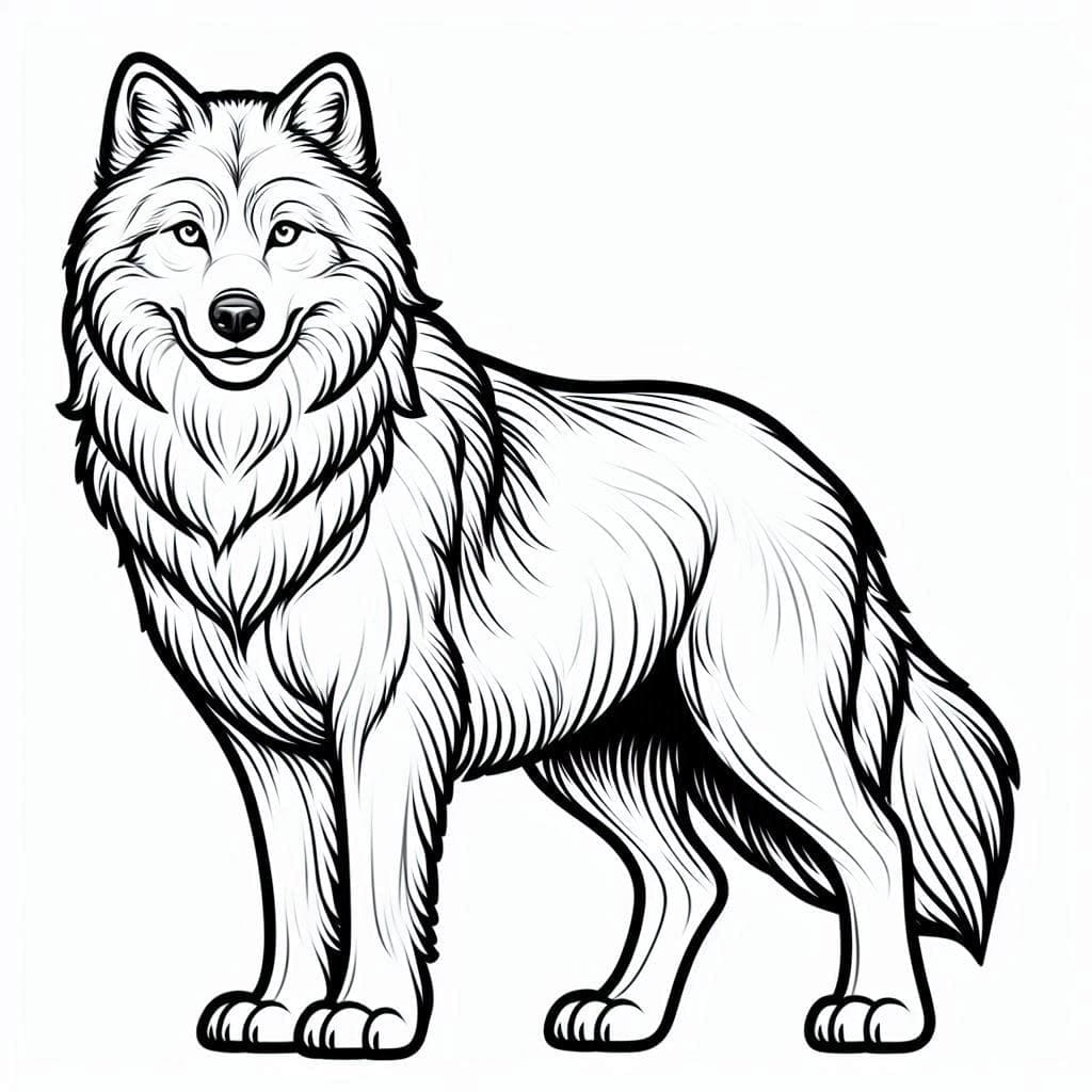 Amazing Wolf coloring page