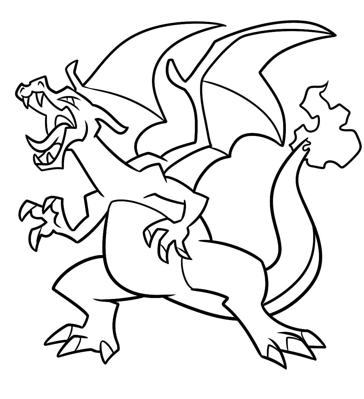 Angry Pokemon Charizard coloring page