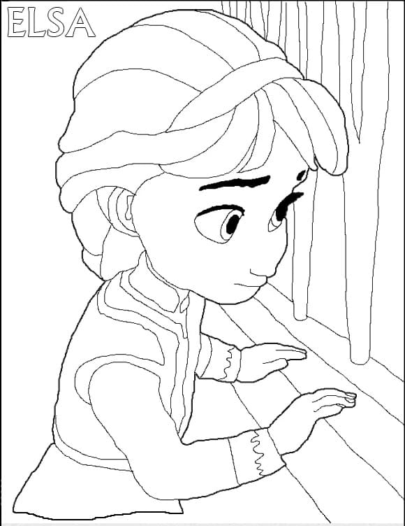 Baby Elsa coloring page