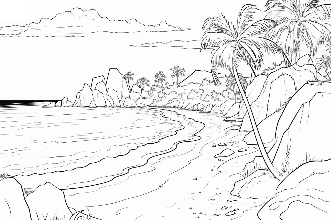 Beach and Sky coloring page