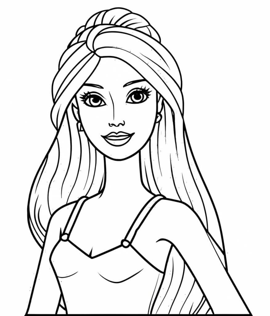 Beautiful Barbie Image coloring page - Download, Print or Color Online ...