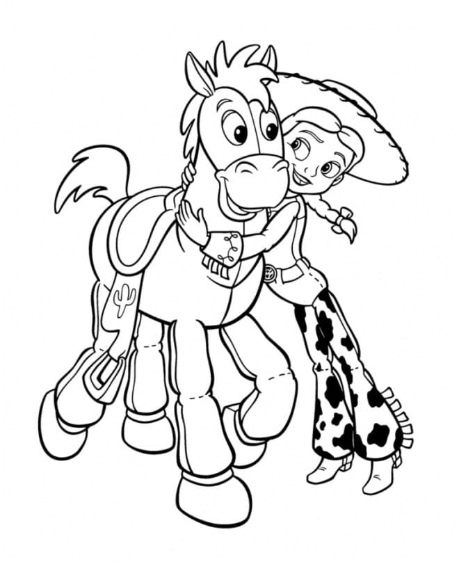 Bullseye and Jessie Toy Story coloring page - Download, Print or Color ...