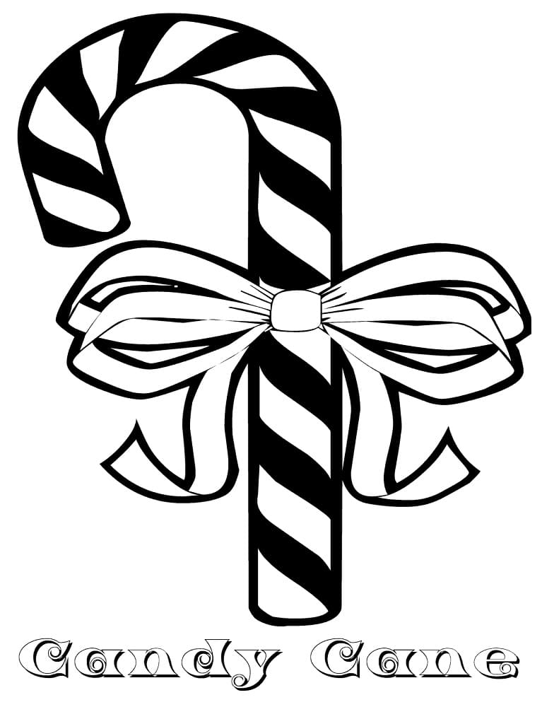 Candy Cane and Bow Tie coloring page