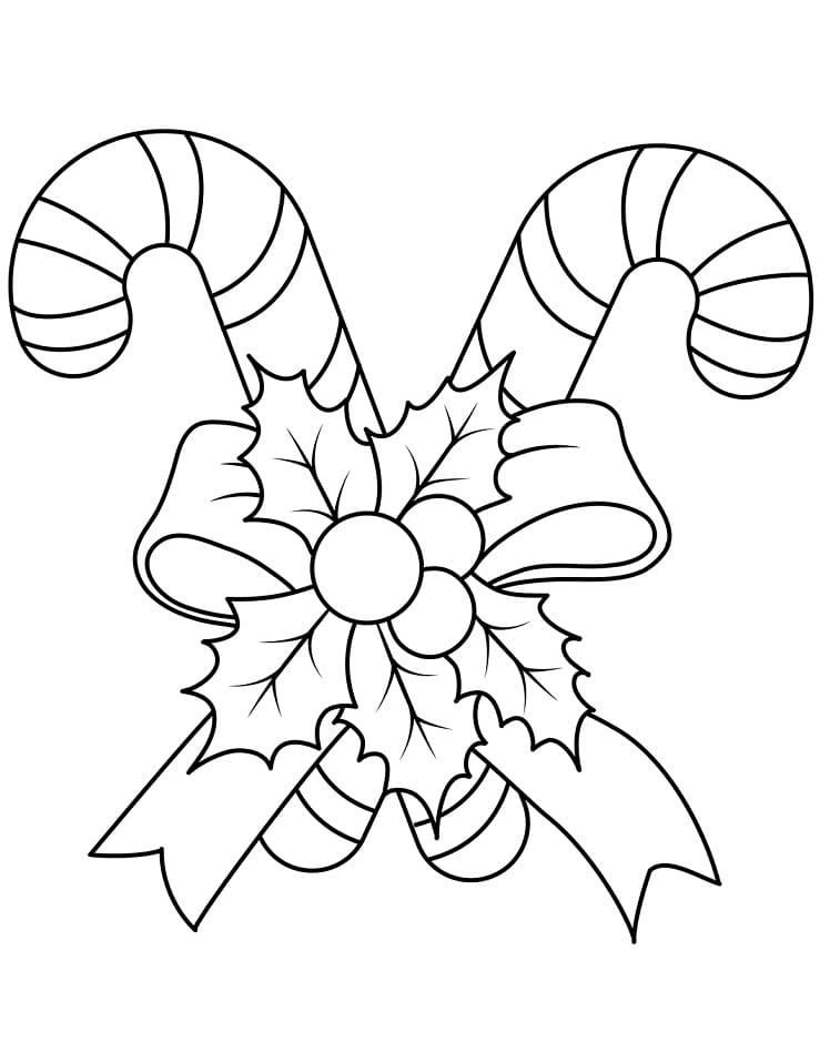 Candy Canes for Christmas coloring page