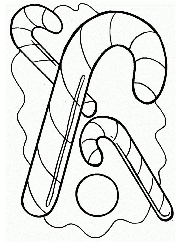 Candy Canes Free For Kids coloring page