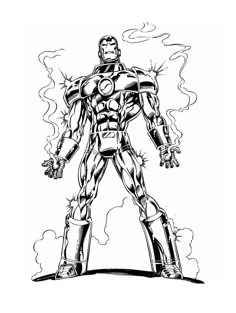 Cartoon Iron Man coloring page