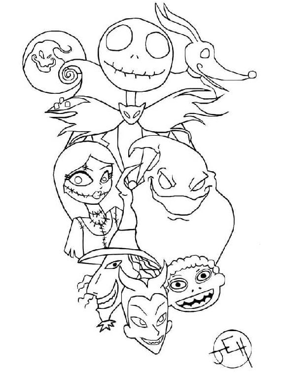 Nightmare Before Christmas coloring pages