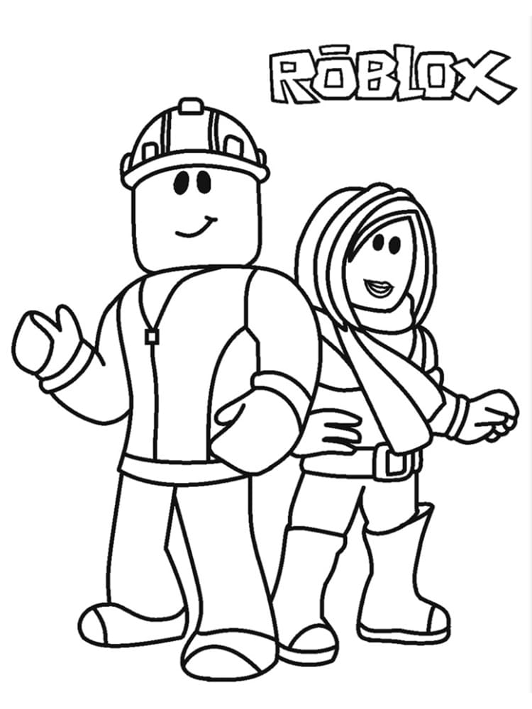 Characters in Roblox coloring page