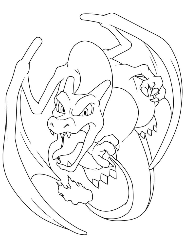 Charizard Attacks coloring page